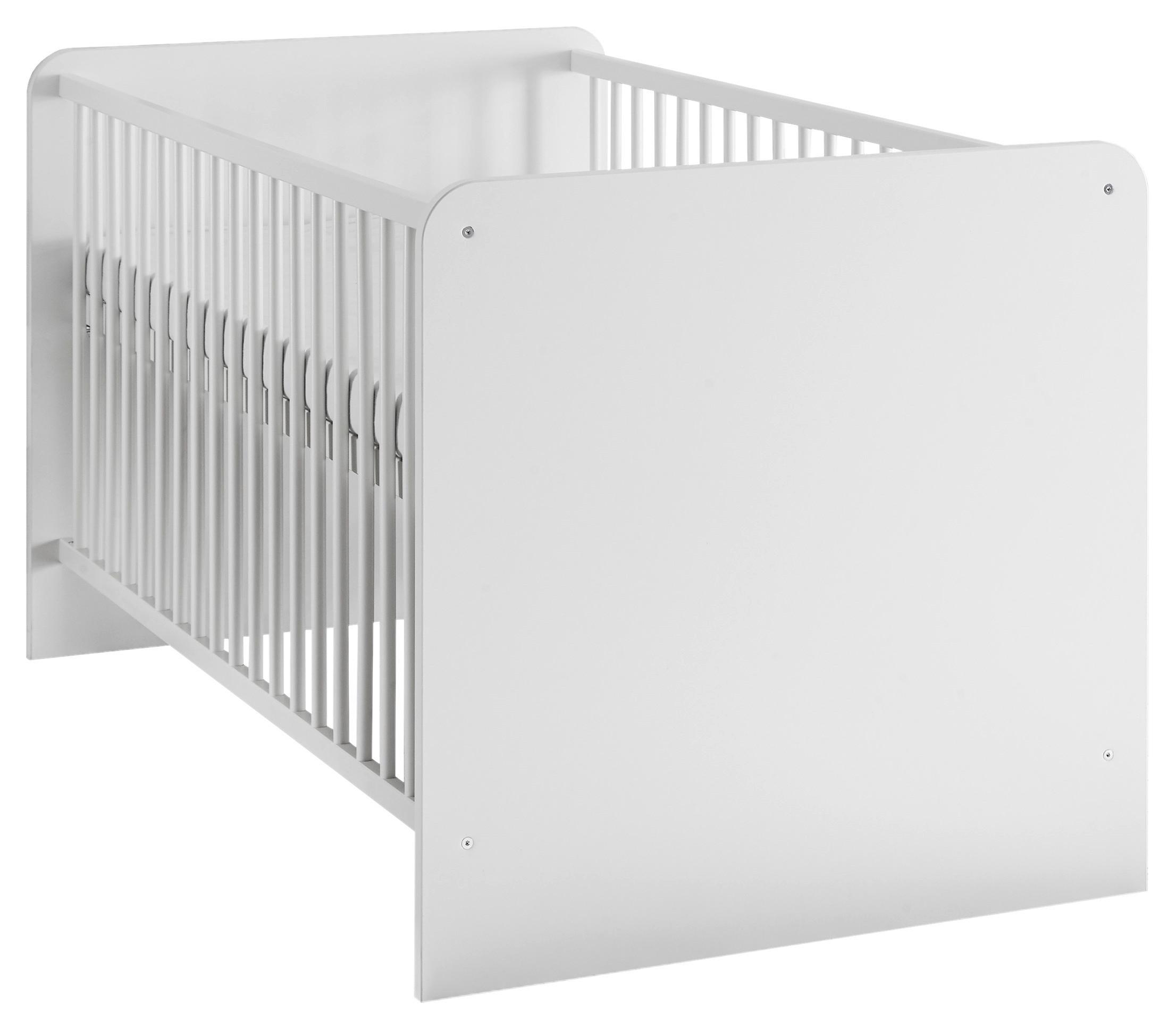 Babybett Bibo Weiß Dekor Höhenverstellbar, Lattenrost - Weiß, KONVENTIONELL, Holzwerkstoff (70/140cm) - MID.YOU