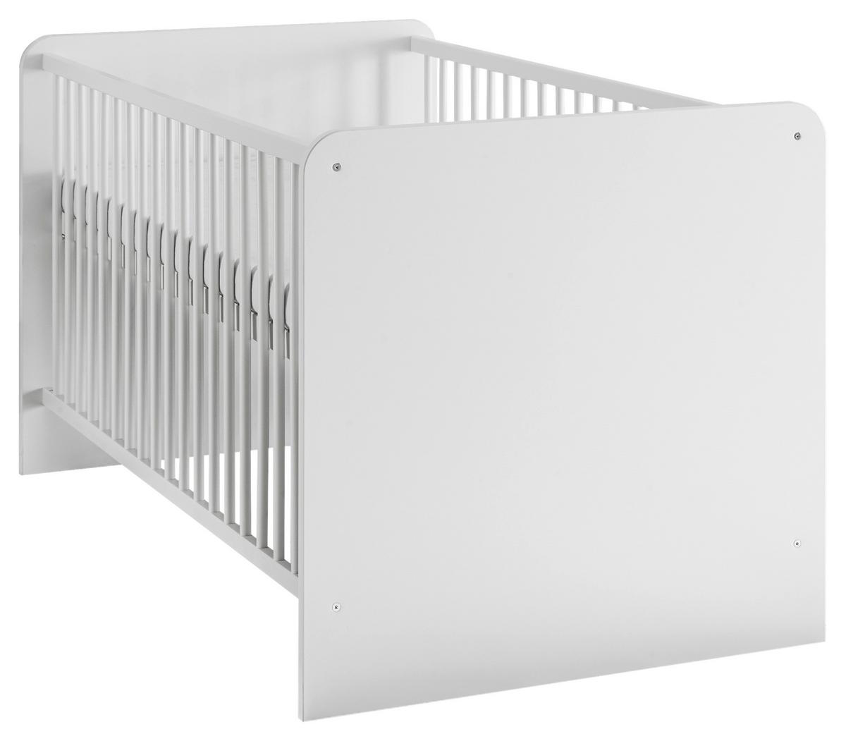 Babybett Bibo Weiß Dekor Höhenverstellbar, Lattenrost - Weiß, KONVENTIONELL, Holzwerkstoff (70/140cm) - MID.YOU