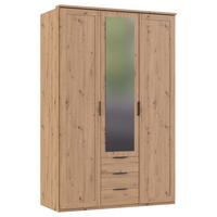 Drehtürenschrank Nadja Eiche Dekor B: 135 cm - Eiche Artisan, KONVENTIONELL, Glas/Holzwerkstoff (135/210/58cm) - MID.YOU