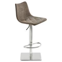 Tresenstuhl My Tobi Schlamm, Höhenverstellbar Und Drehbar - Edelstahlfarben/Schlammfarben, KONVENTIONELL, Holz/Textil (43/85-110/50cm) - Livetastic