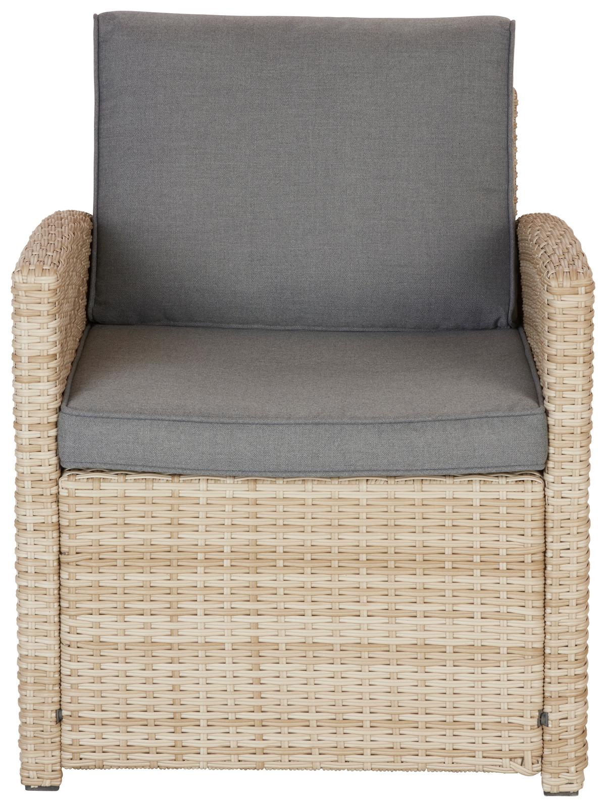 TERASOVÁ SEDACÍ SOUPRAVA NELA 2 - šedá/světle šedá, Moderní, kov/textil - Modern Living