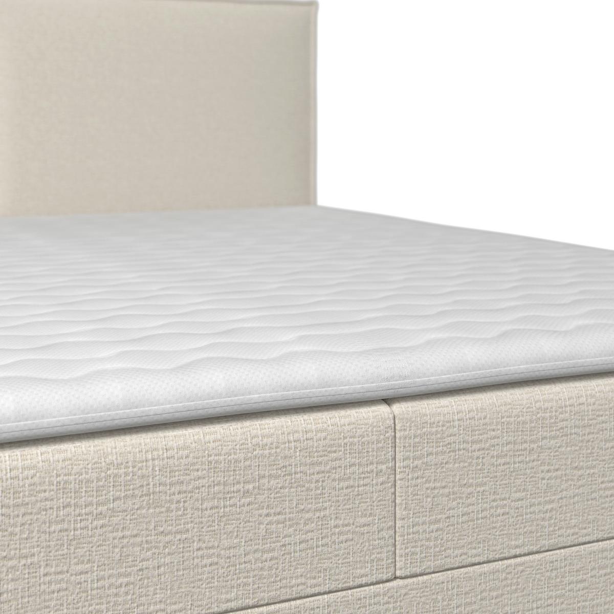 Boxspringová postel IMOLA 180x200, krémová - černá/krémová, Moderní, dřevo/textil (180/200cm) - Bessagi Home