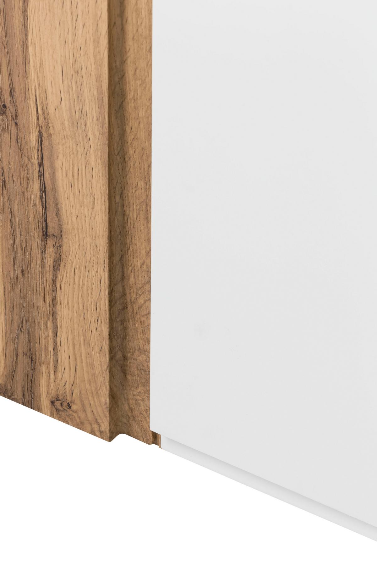 Hängeschrank Varese B: 65 cm Wotaneiche Dekor/Weiß - Eiche Wotan/Weiß, MODERN, Holzwerkstoff (65/64/20cm) - Held