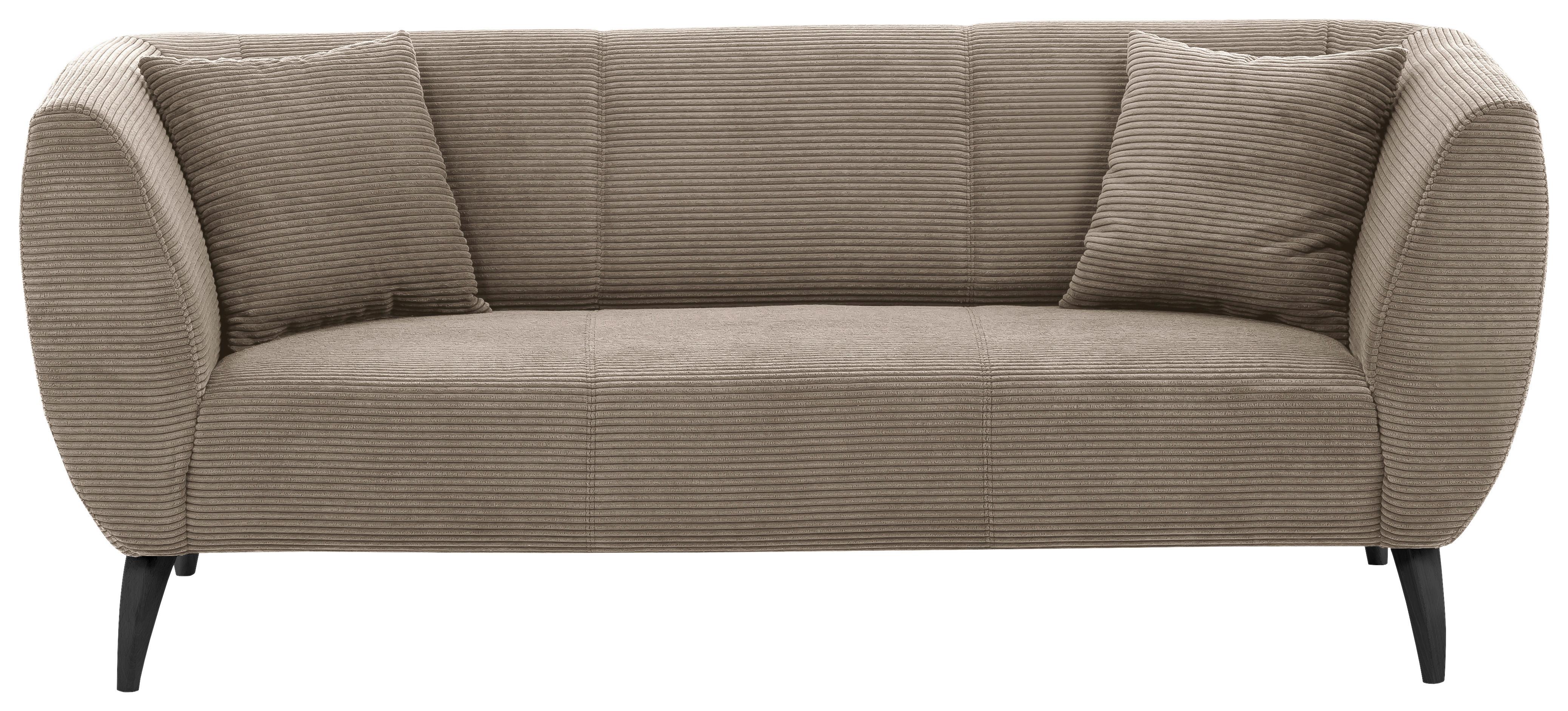3-Sitzer-Sofa Colori Graubraun Rücken echt - Graubraun/Schwarz, MODERN, Textil (208/83/88cm) - MID.YOU