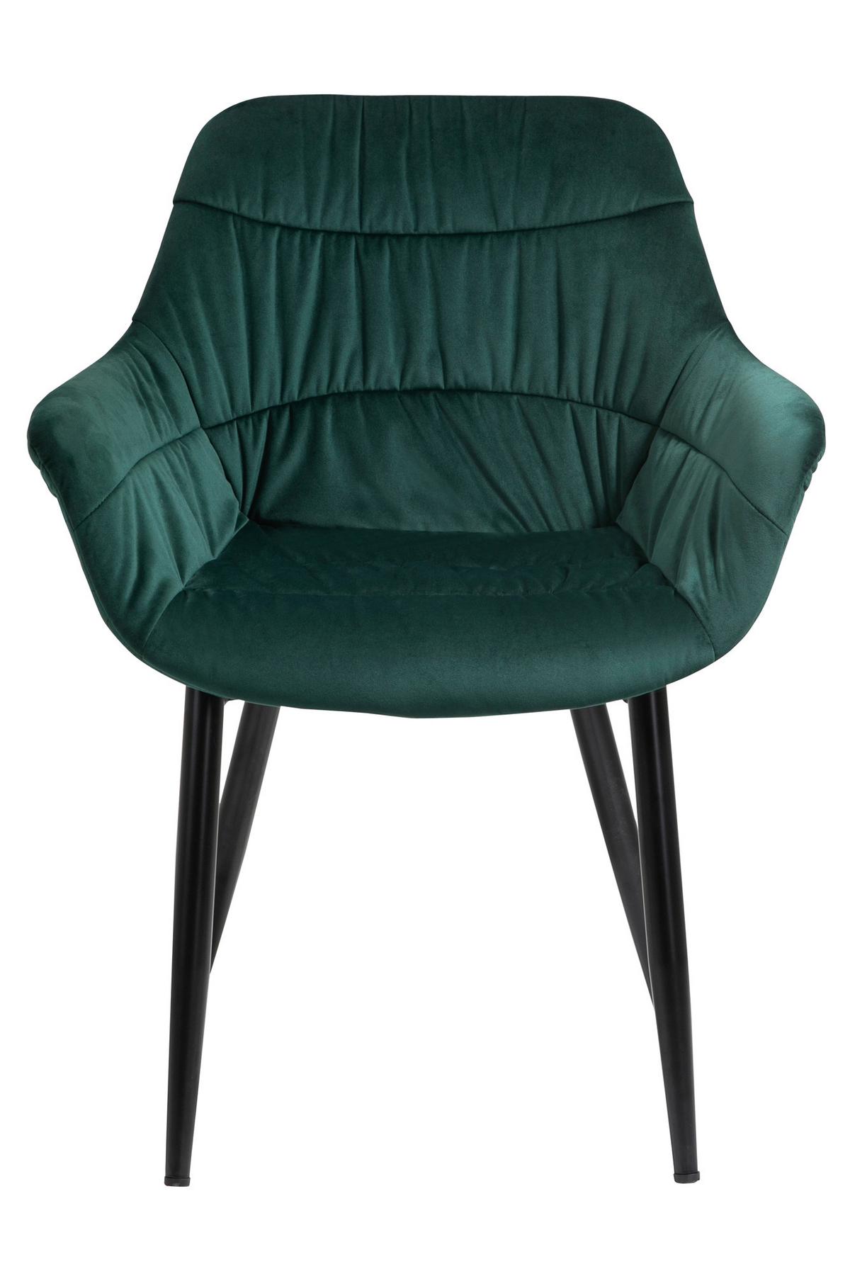 Tischgruppe Akazie Massiv/Waldgrün 5--Teilig. - Waldgrün/Naturfarben, MODERN, Holz/Textil (180/90/76,5cm) - Livetastic