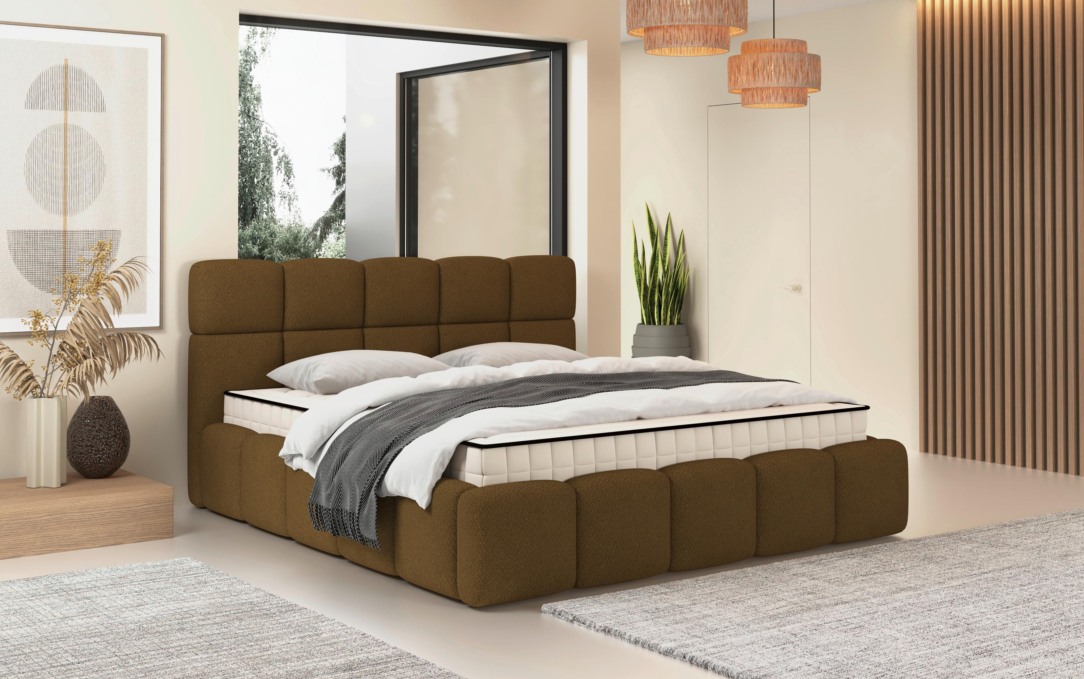 Polsterbett Cloudy Braun, Lf: 180x200 Cm - Braun, Trend, Holz/Holzwerkstoff (180/200cm) - Luca Bessoni