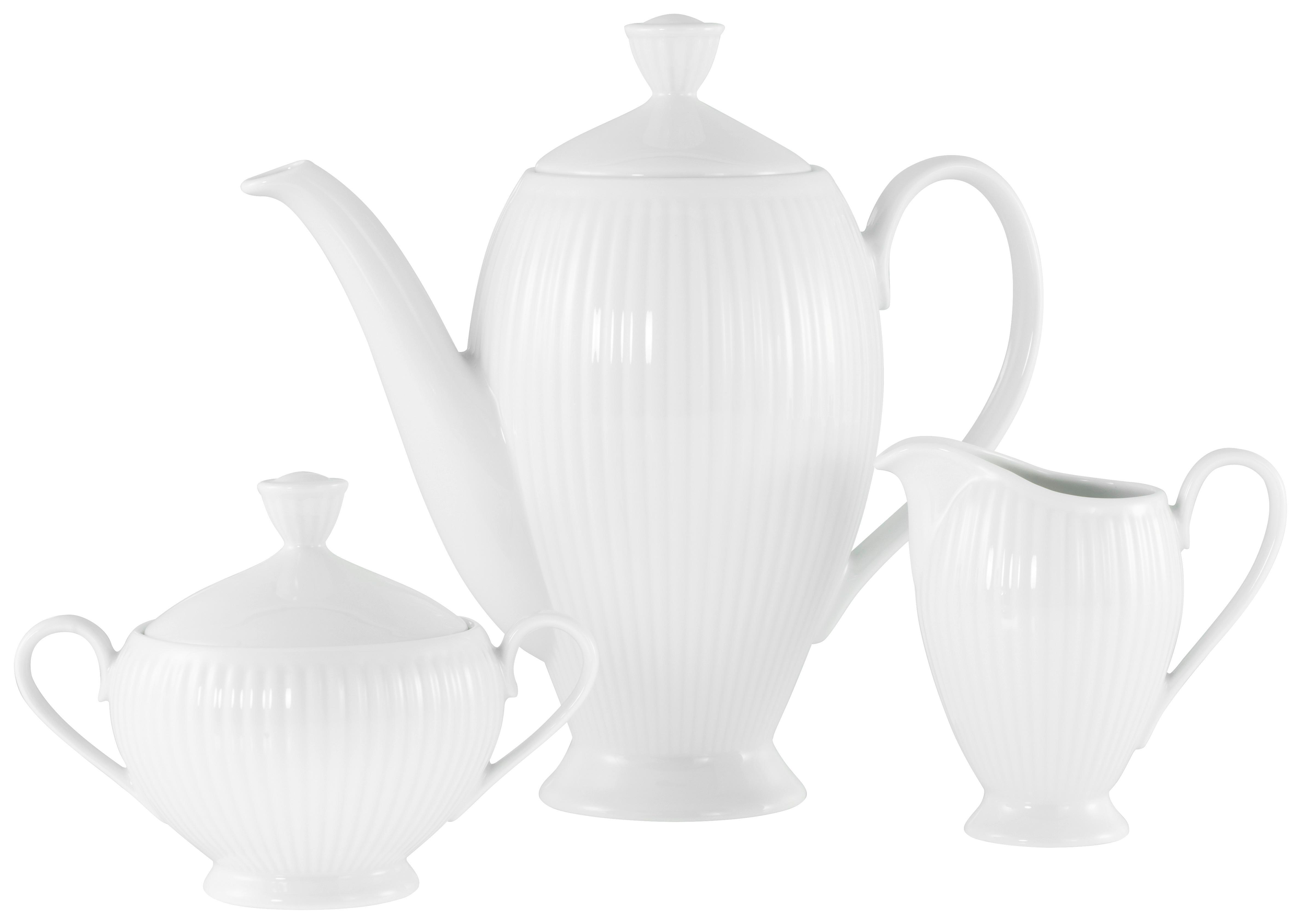 Kaffeeset Valencia 3--Teilig., Weiß - Weiß, Design, Keramik - Creatable