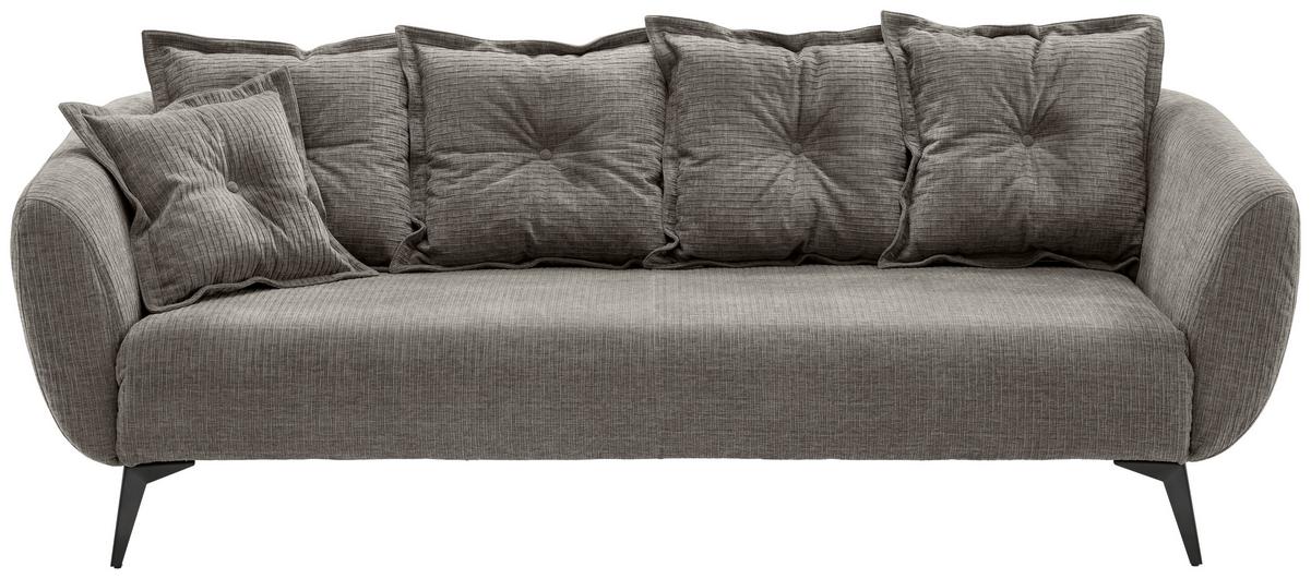 3-Sitzer-Sofa Baggio Graubraun B: 236 cm - Graubraun/Schwarz, MODERN, Textil (236/94/103cm) - Livetastic