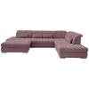 Wohnlandschaft Dalida Mit Schlaffunktion Brombeere - Chromfarben/Brombeere, Design, Textil (195/376/254cm) - Livetastic