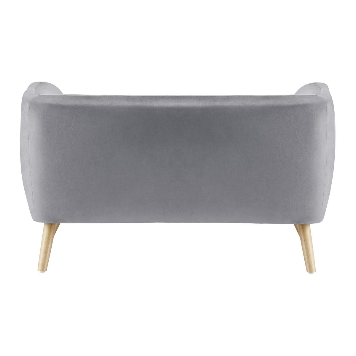 Malá pohovka BRUNO, sivá - sivá/farba duba, Modern, drevo/textil (124/68/71cm) - Bessagi Home