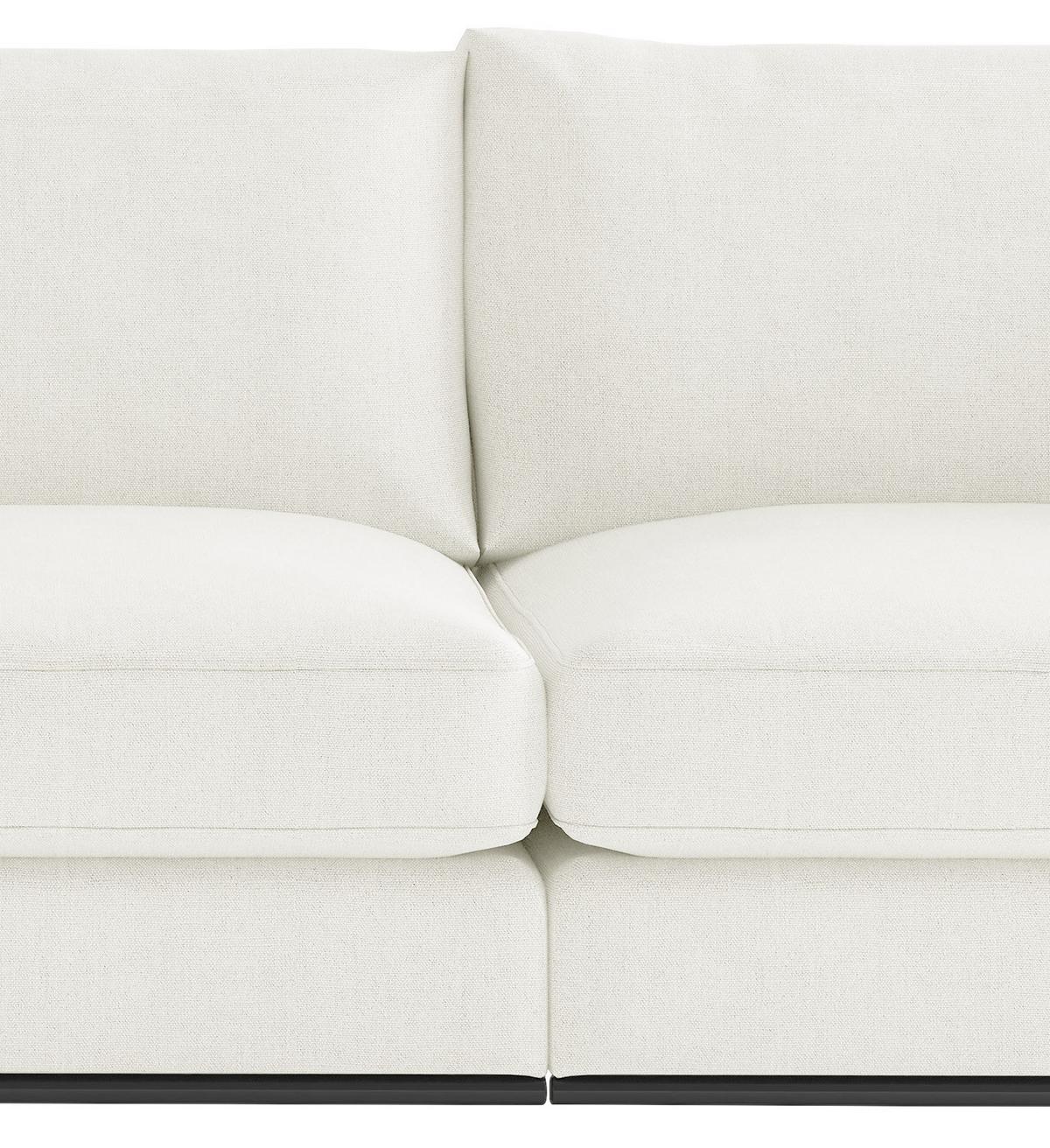 Sitzgarnitur Alberta 2-Teilig Creme B: 278 cm - Creme/Schwarz, Design, Holz/Textil (278/85/103cm) - Livetastic