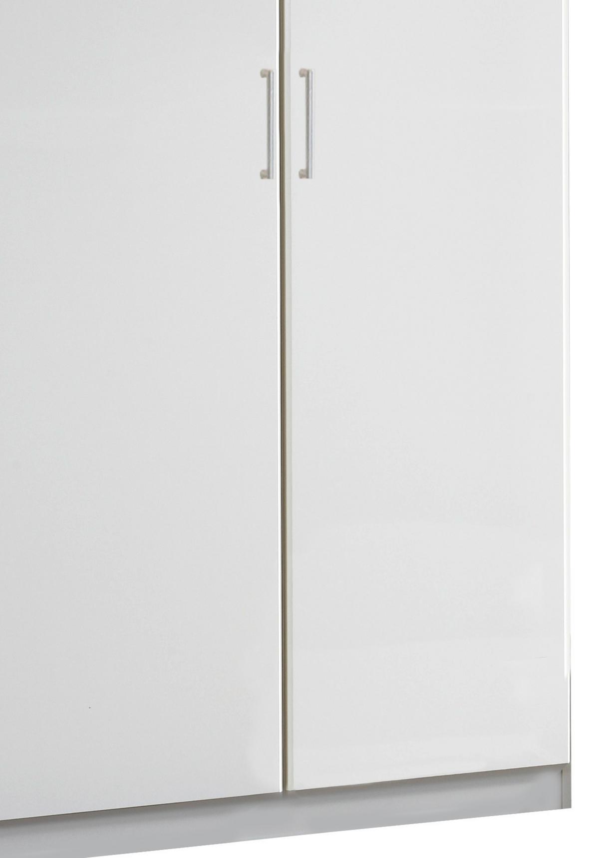 Drehtürenschrank 90cm Osaka, Weiß Dekor - Weiß, KONVENTIONELL, Holzwerkstoff (90/199/58cm) - MID.YOU