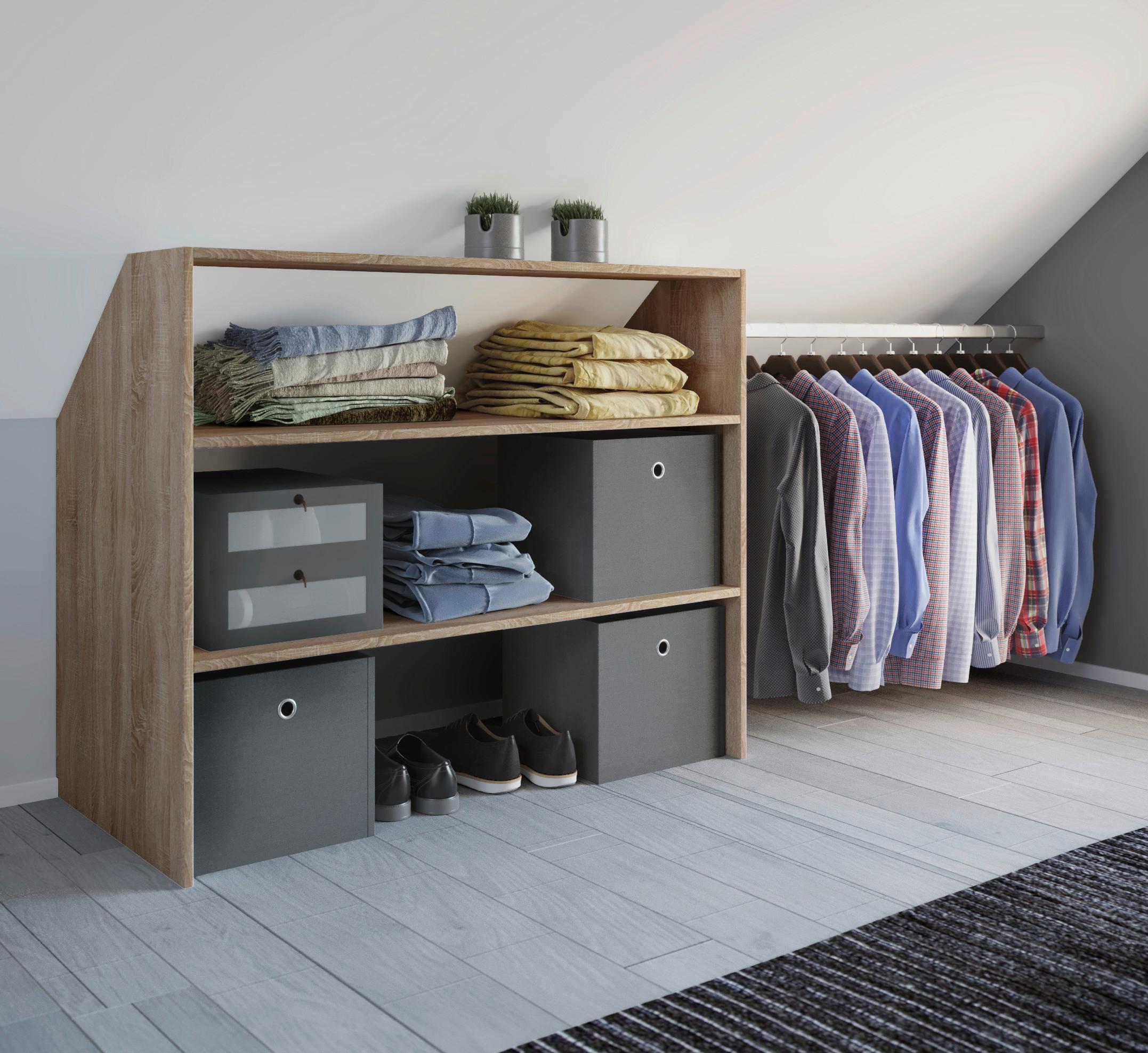 Dachschrägenregal Dacho 90 cm Sonoma Eiche - Sonoma Eiche, MODERN, Holzwerkstoff (90/100/50cm) - MID.YOU