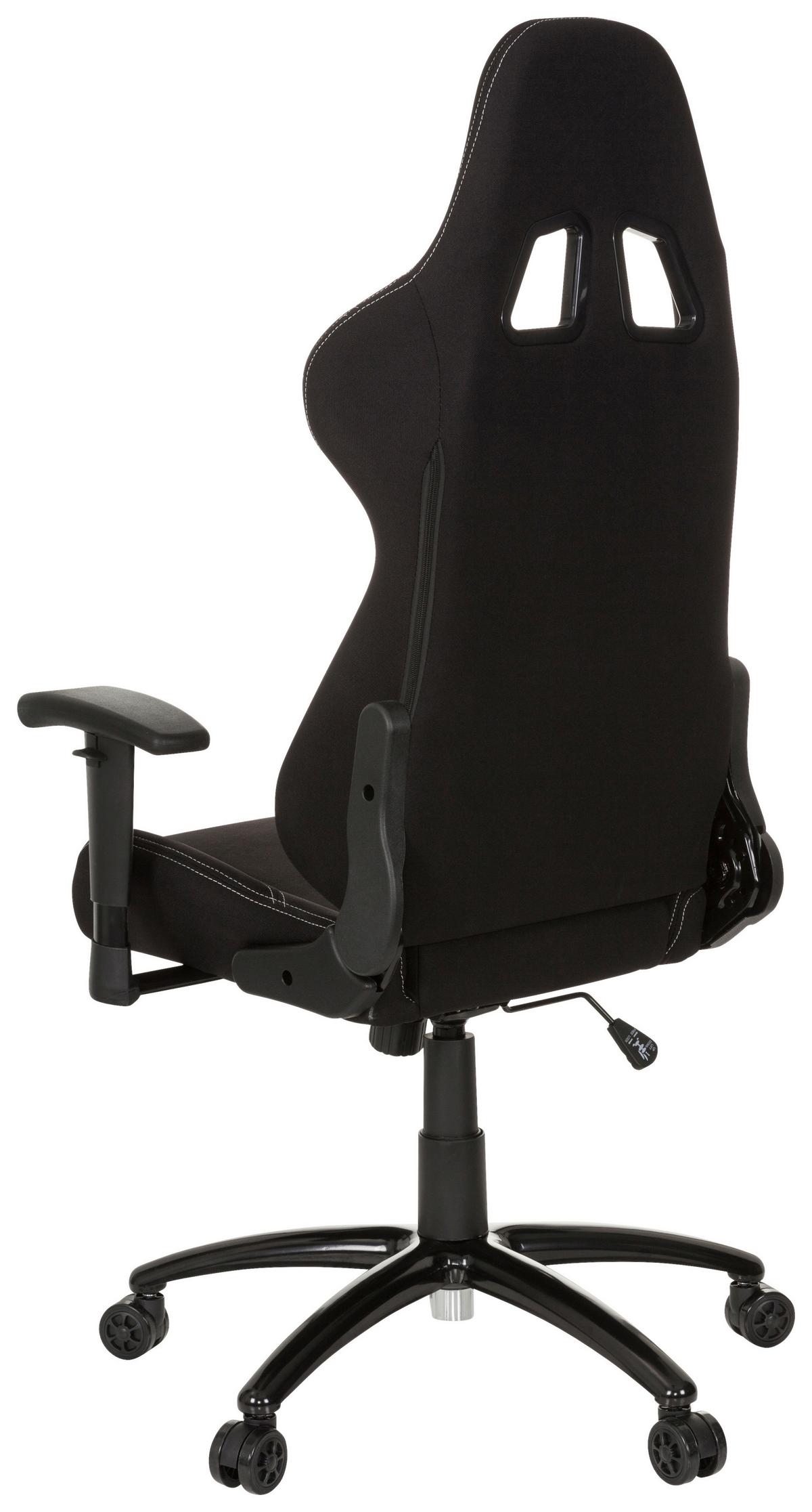 Gamingstuhl Game Force Schwarz Mit Wippfunktion - Schwarz/Weiß, Basics, Kunststoff/Textil (72/140/63cm) - MID.YOU
