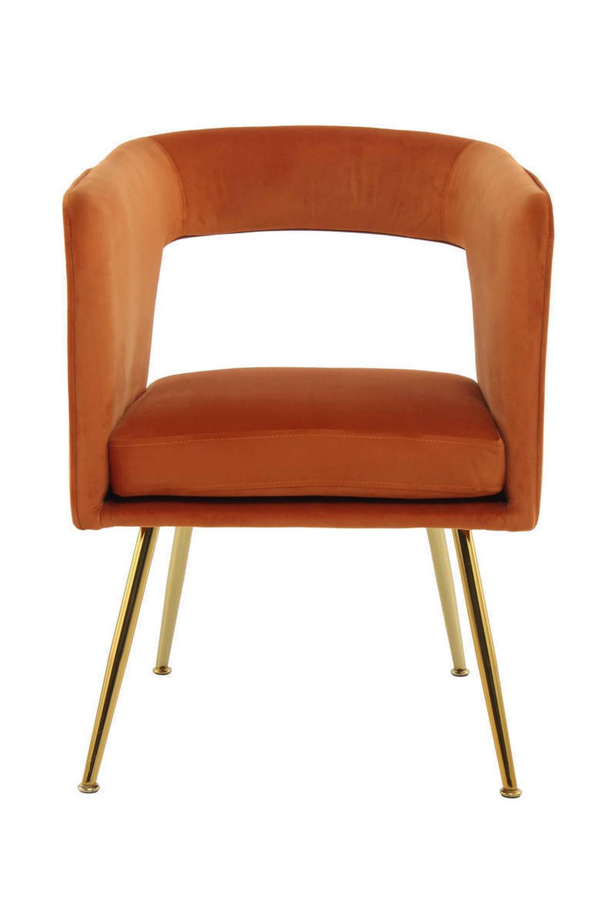 Armlehnstuhl Jolene Orange Gepolstert - Orange, Trend, Holzwerkstoff/Textil (63/60/77cm) - Kayoom