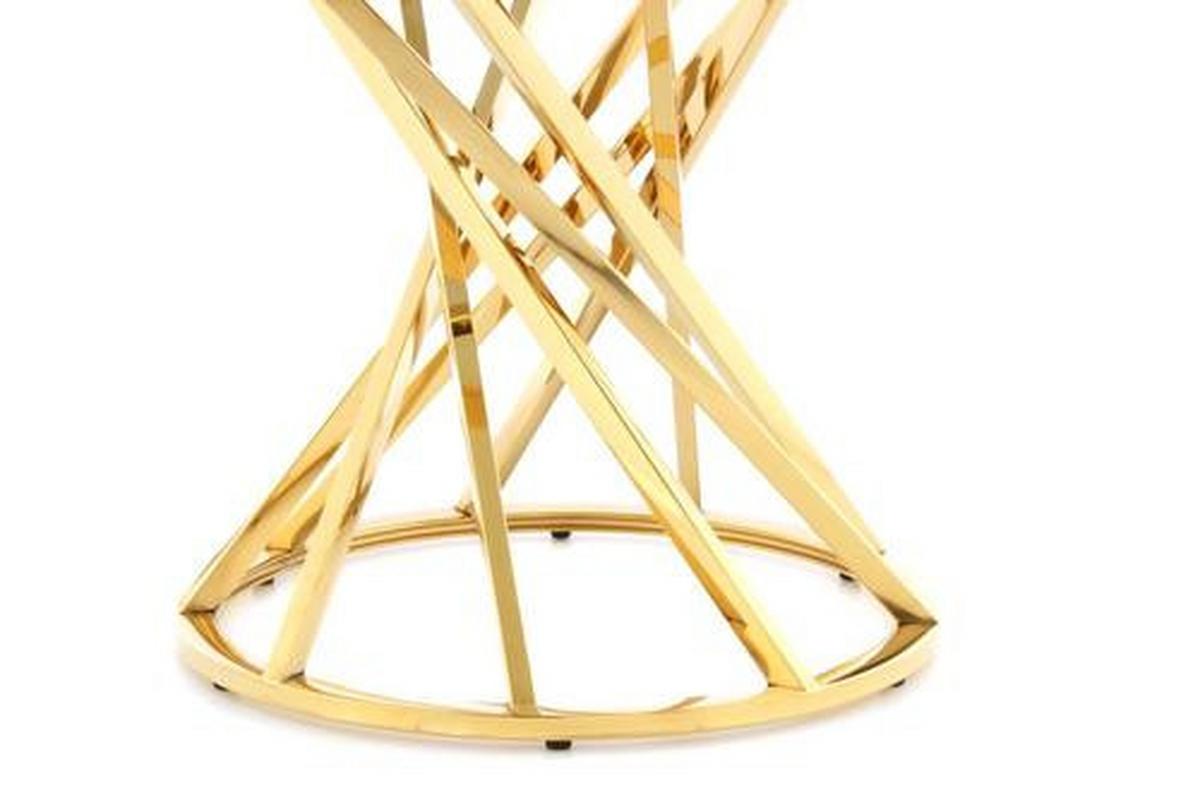 Beistelltisch mit Glasplatte Klar/Goldfarben - Klar/Goldfarben, Trend, Glas/Metall (50/55/50cm) - Kayoom