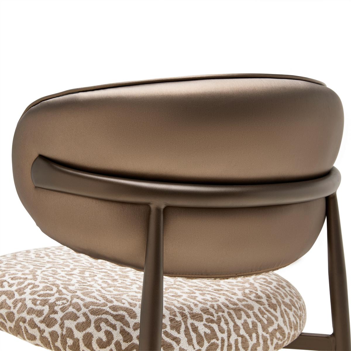 Židle Leano leopardí vzor a vzhled kůže - hnědá, Lifestyle, kov/textil (54/80/59cm) - Premium Living