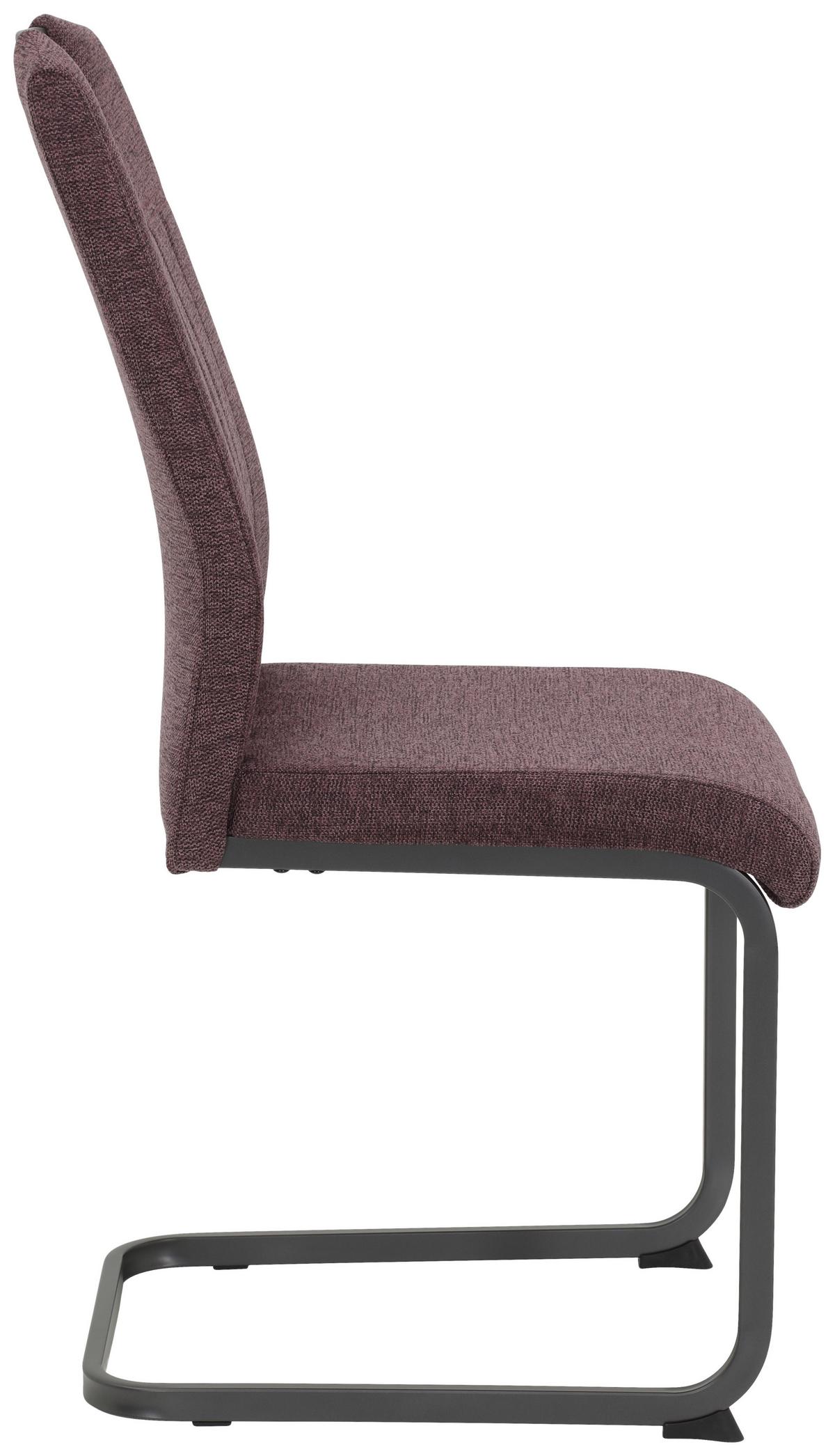 Schwingstuhl-Set Britta S Dunkelrot - Grau/Dunkelrot, MODERN, Textil/Metall (44/100/59cm) - MID.YOU