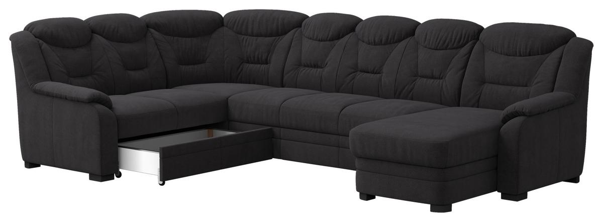 Sedacia súprava MARCUS, ľavá, čierna ženilka - čierna, Basics, textil/plast (211/330/162cm) - MID.YOU