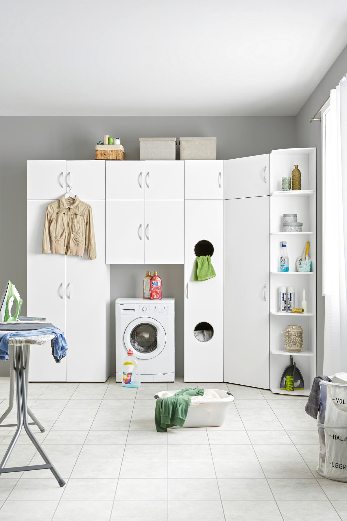 SKŘÍŇ MRK - bílá/barvy hliníku, Konvenční, kompozitní dřevo/plast (40/185cm) - Mömax