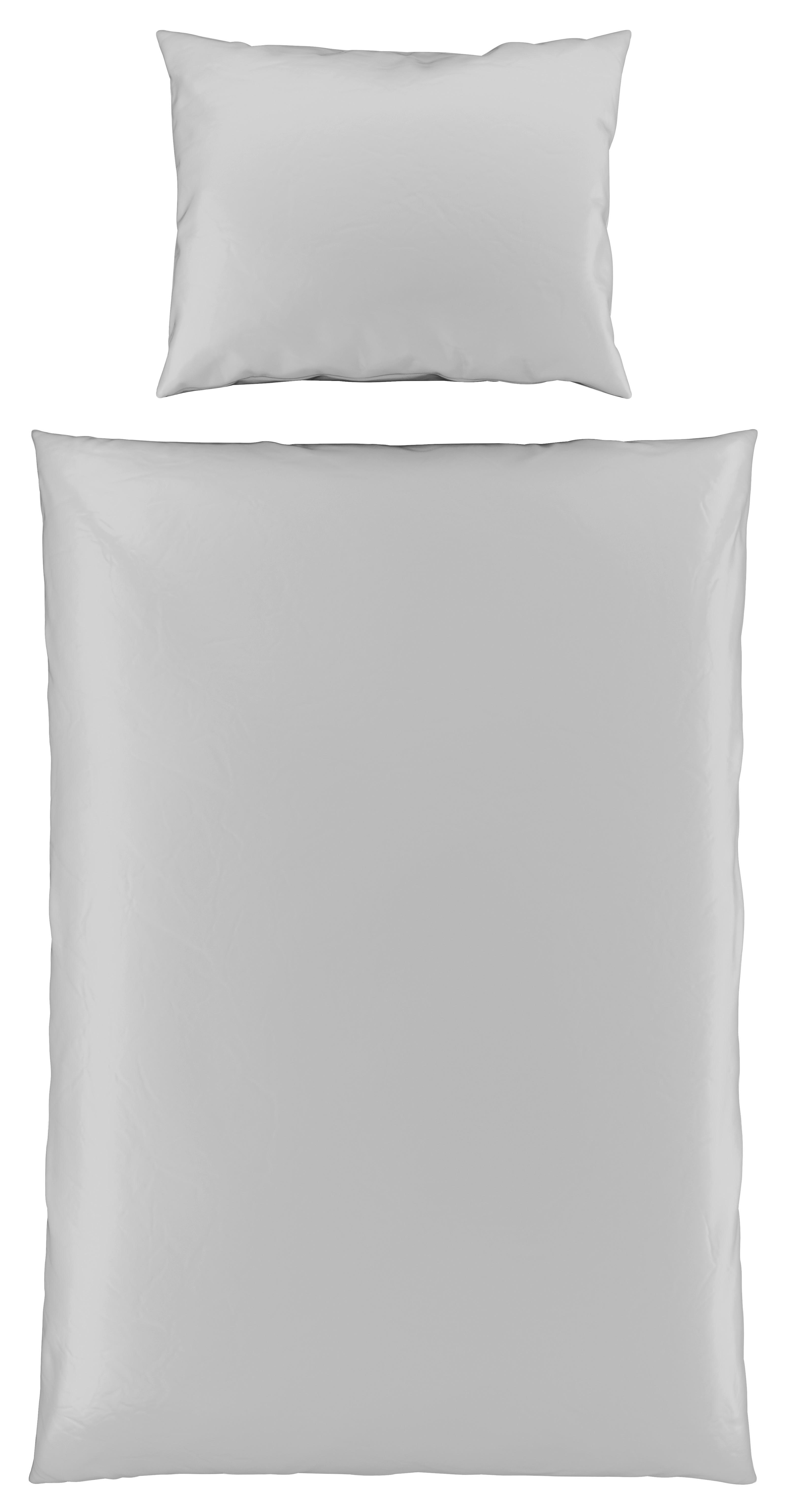 Bettwäsche 140x200 cm Lydia Satin, Silberfarben - Silberfarben, MODERN, Textil - Luca Bessoni