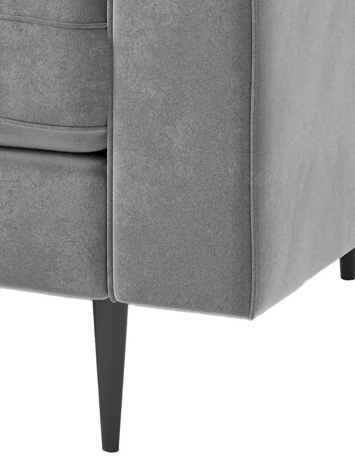 Ecksofa Scott - Edelstahlfarben/Anthrazit, Design, Textil (259/205cm) - Livetastic