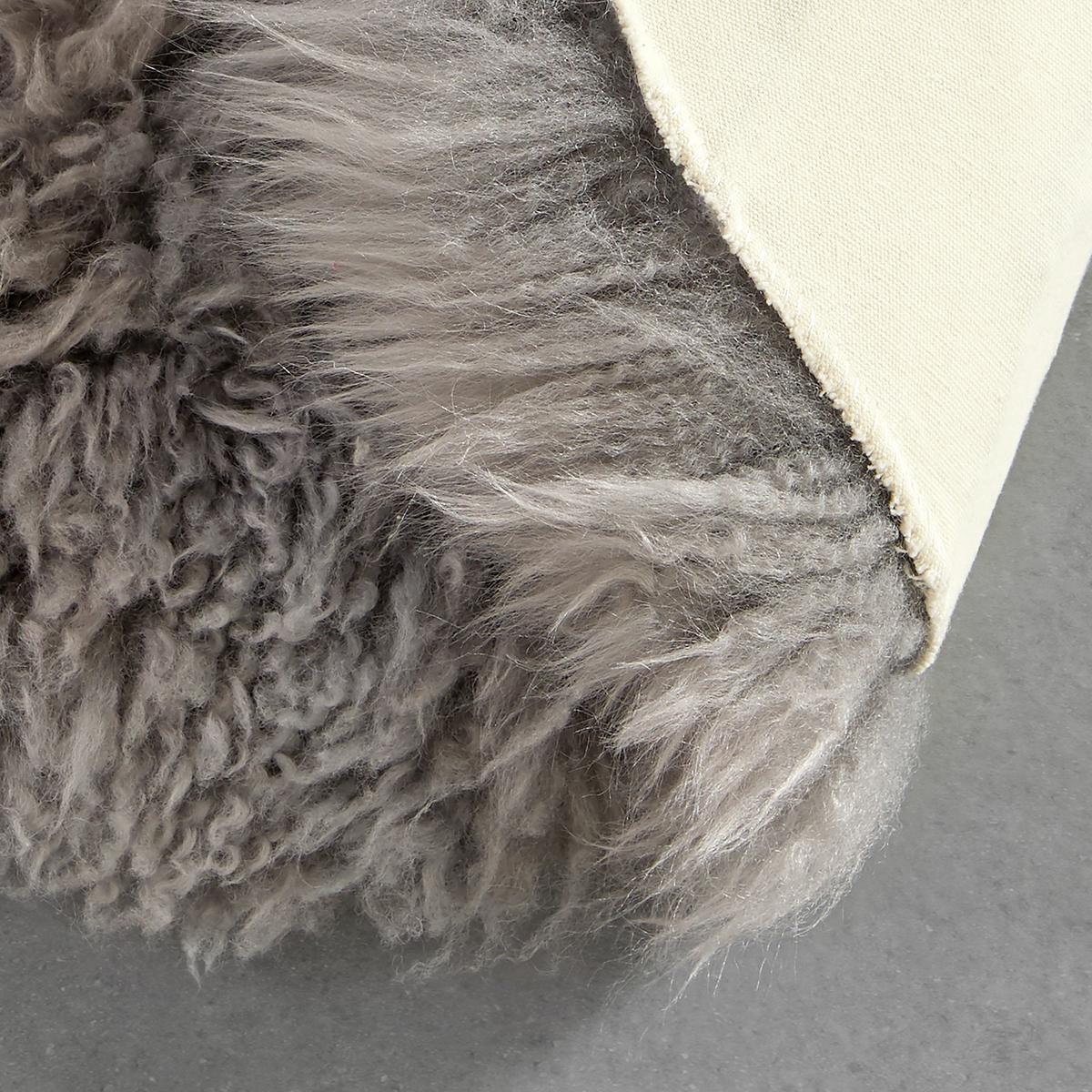 OVČIA KOŽUŠINA Emma, 60/45cm, svetlosivá - svetlosivá, textil (45/60cm) - Modern Living