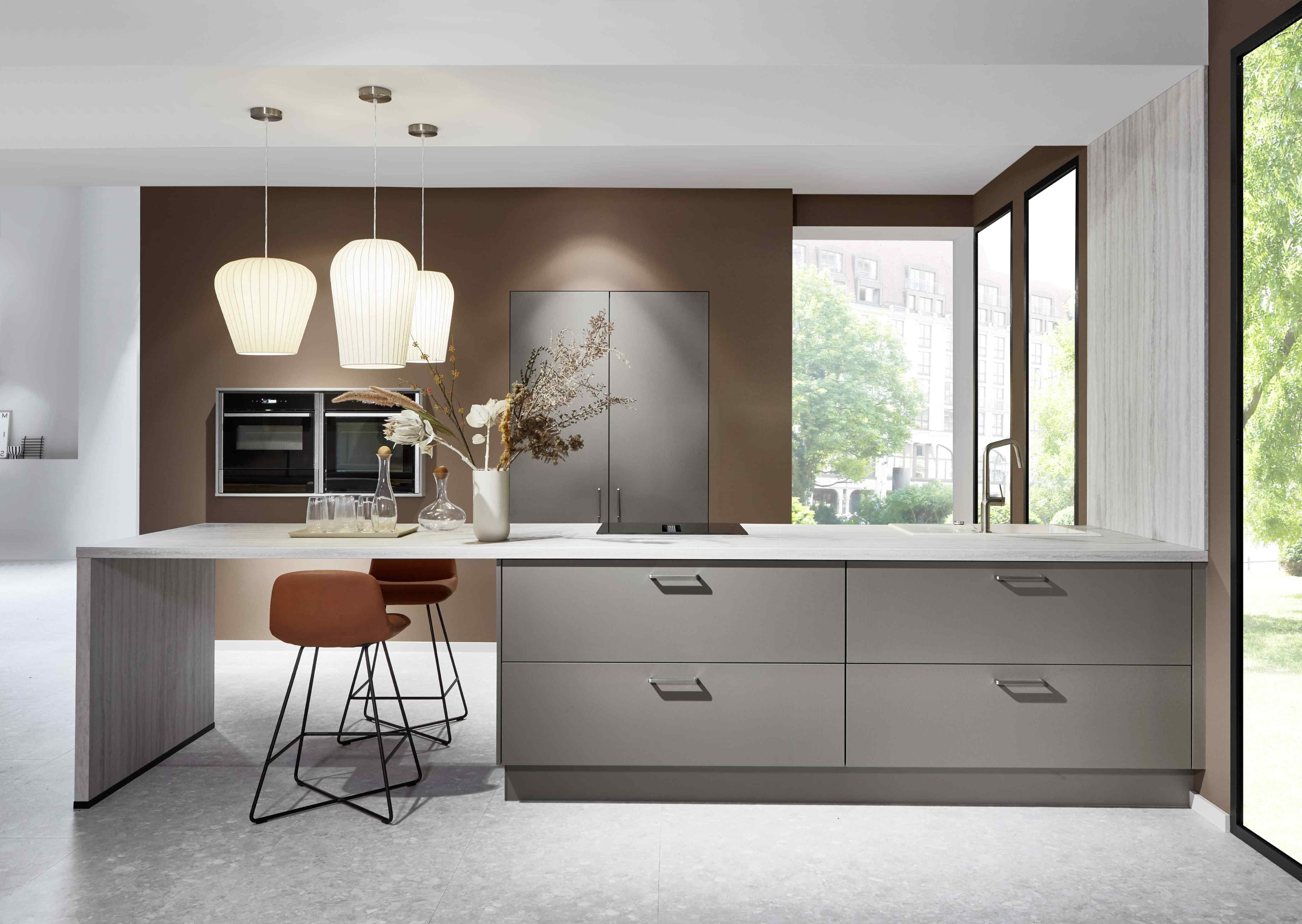 Einbauküche Taupegrau Planbar In Taupegrau - Taupe/Grau, MODERN, Holzwerkstoff - Vertico