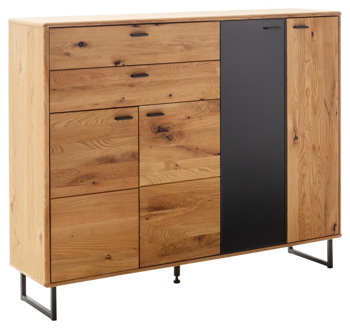 Highboard Arezzo Wildeiche/Anthrazit B: 149 cm - Wildeiche/Anthrazit, Design, Glas/Holz (149/119/37cm) - MID.YOU