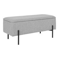 GARDEROBENBANK Watford, Hellgrau B: 95cm - Hellgrau/Schwarz, Design, Textil (95/43/36,5cm) - MID.YOU