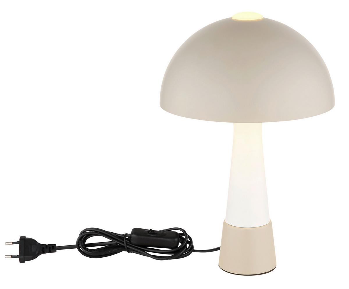 Tischleuchte Exkl. 1xe27, 40w - Sandfarben/Schwarz, Design, Kunststoff/Metall (25/36,5cm) - Globo