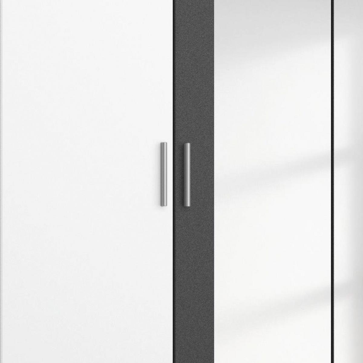 Drehtürenschrank Mit Spiegel 181cm Borneo, Grau/Weiß - Weiß/Grau, Basics, Holzwerkstoff (181/210/54cm) - Rauch Möbel