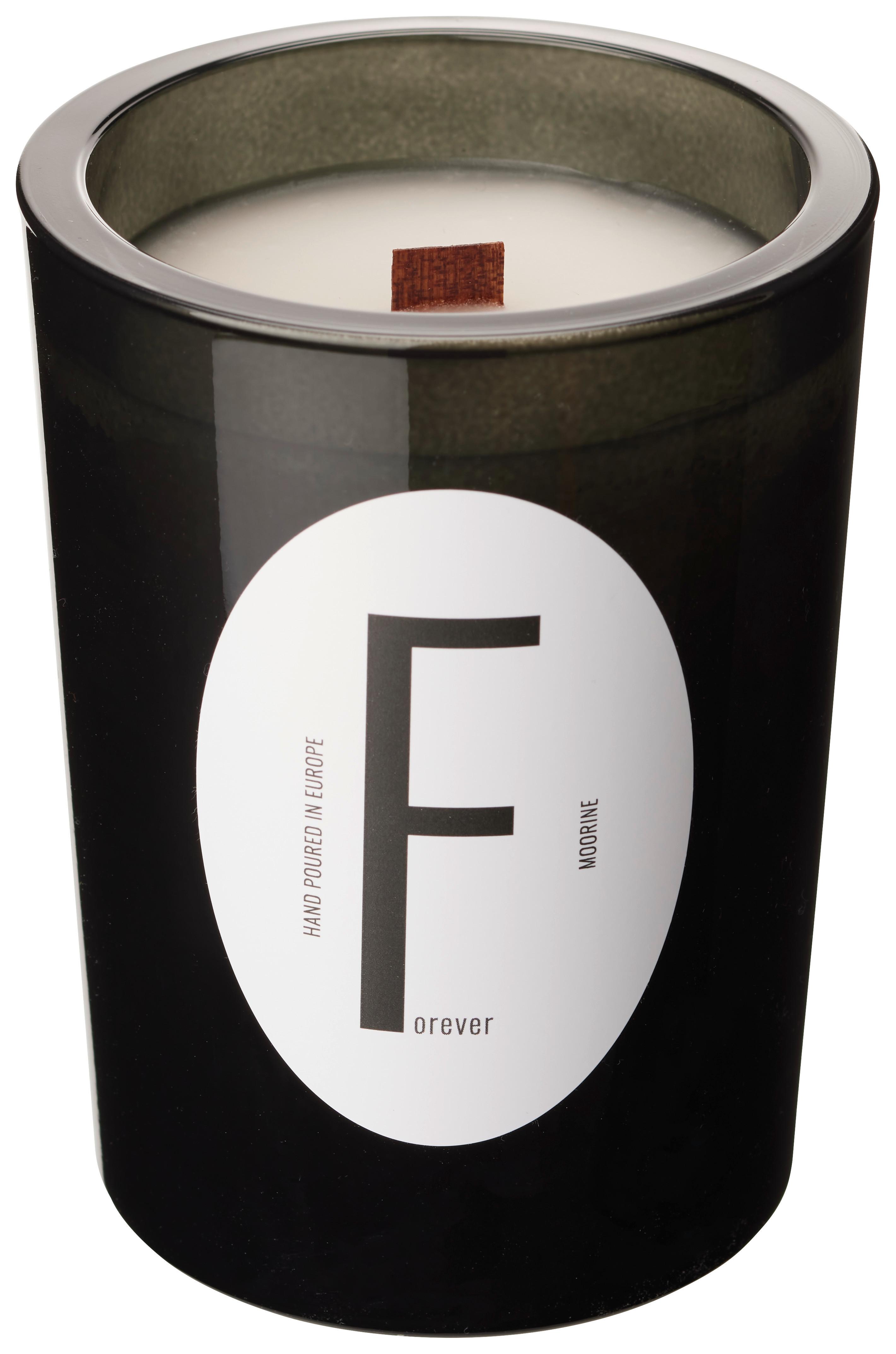 Svíčka ve skle Letter, Ø/V: 9/12 cm - šedá/bílá, parafín/sklo (9/12cm) - Modern Living