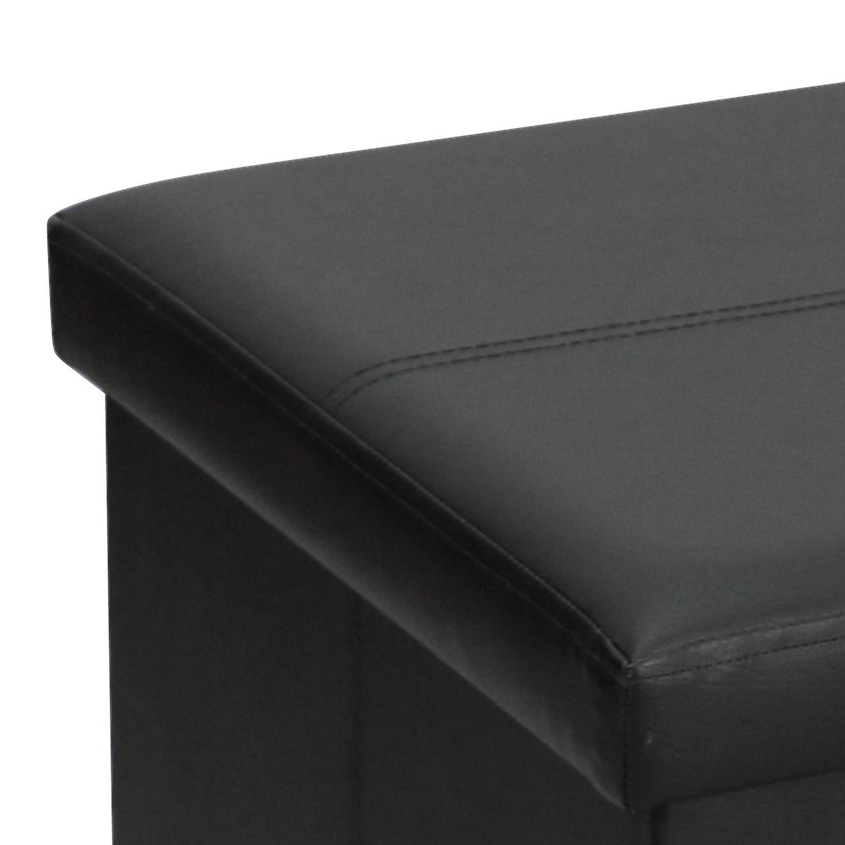 Sitzbank Oliver B: 76 cm Gepolstert mit Stauraum Schwarz - Schwarz, MODERN, Holzwerkstoff/Textil (76/38/38cm)