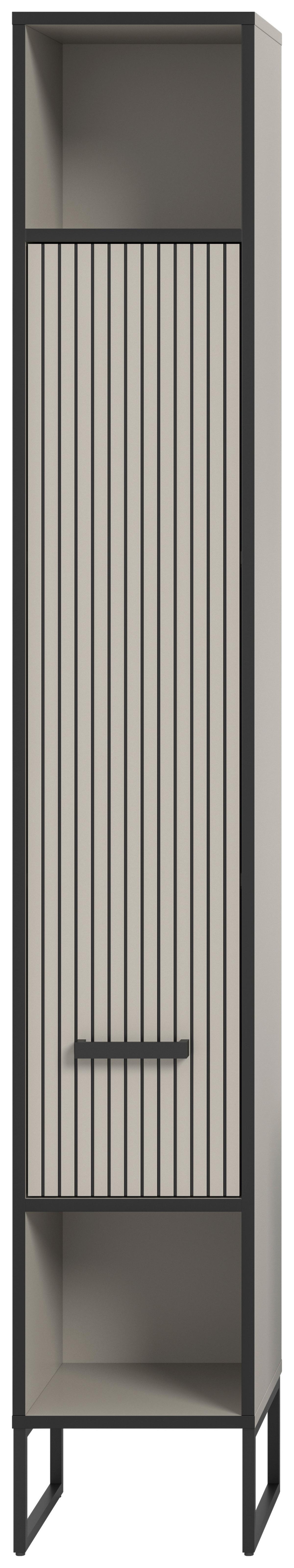 Hochschrank Bagno Kaschmir B: 30 Cm - Kaschmir/Schwarz, MODERN, Holzwerkstoff (30/192/32cm) - MID.YOU