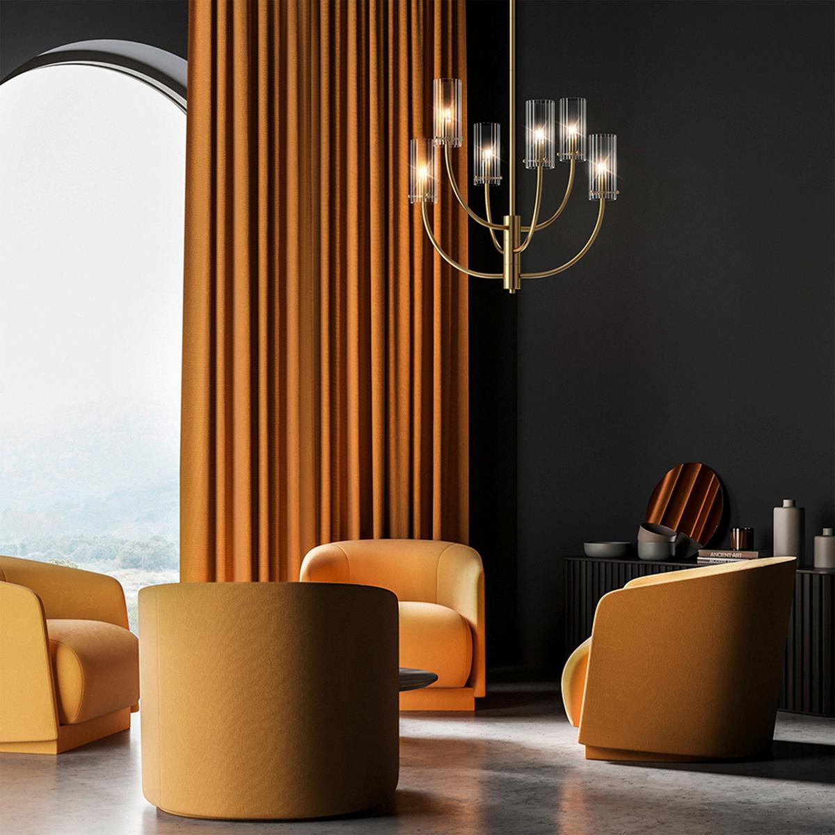 Kronleuchter Arco - Messingfarben, Trend, Glas/Metall (61/44,7/61cm) - MAYTONI