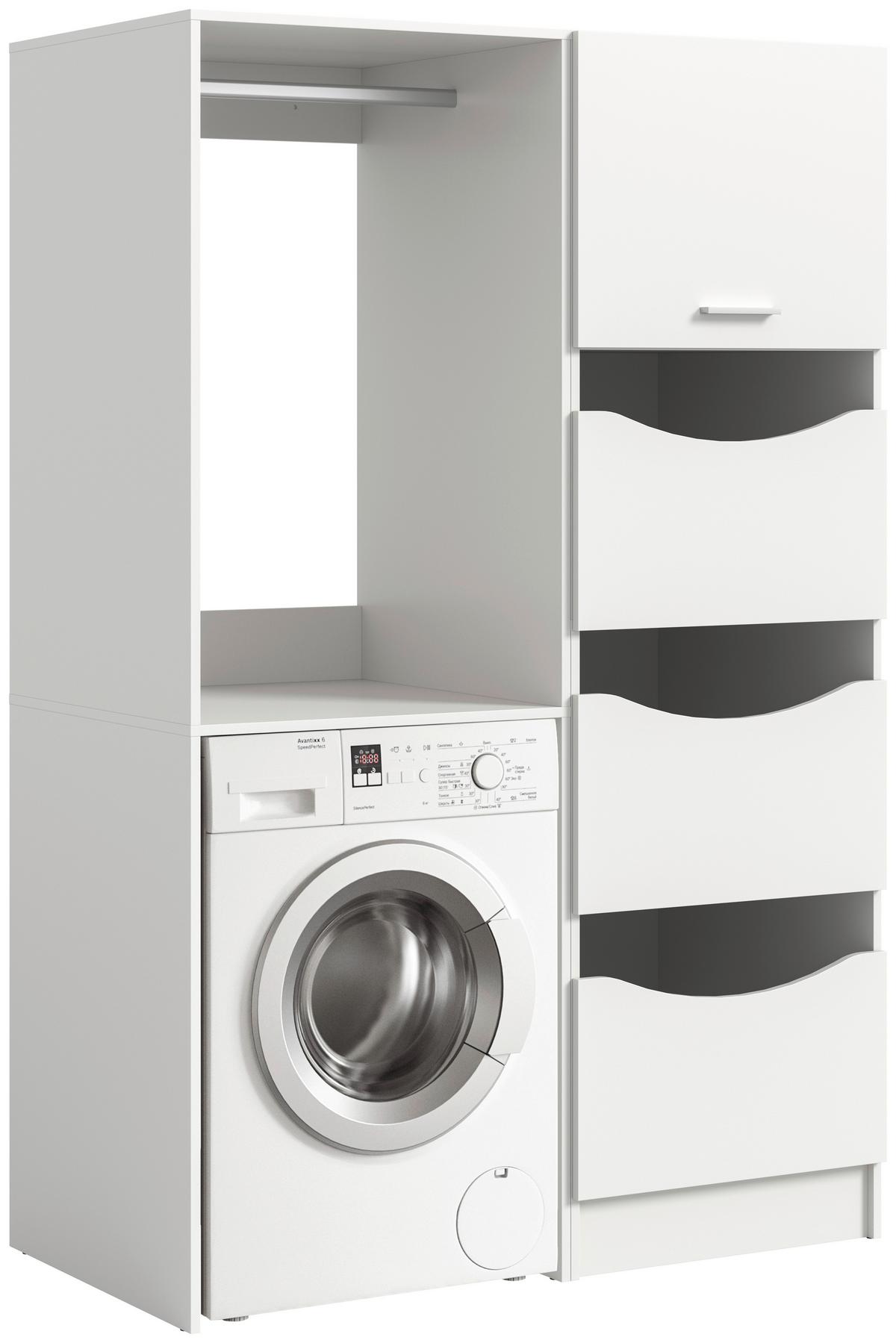 Hauswirtschaftsraum Free Weiß B: 116cm - Weiß, Basics, Holzwerkstoff (116/195/68cm) - MID.YOU