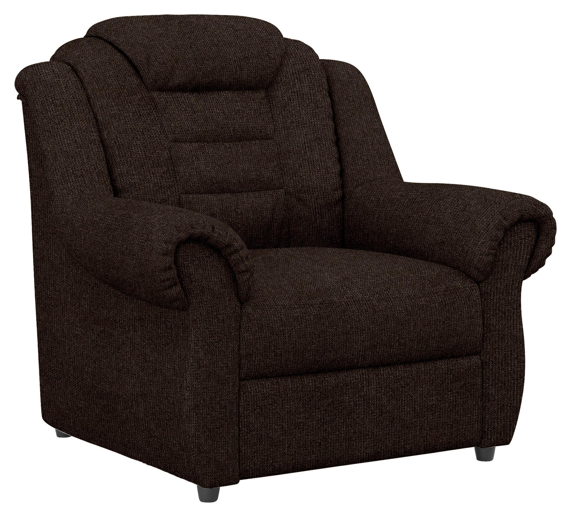Polstersessel Boston Braun Chenille - Schwarz/Braun, KONVENTIONELL, Textil (104/102/101cm) - Livetastic