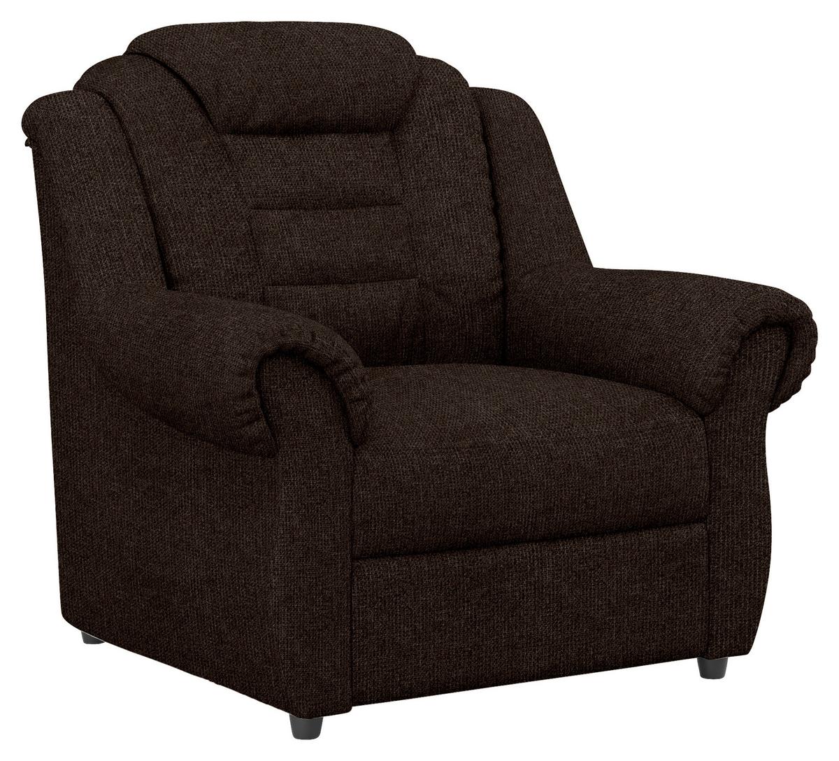 Polstersessel Boston Braun Chenille - Schwarz/Braun, KONVENTIONELL, Textil (104/102/101cm) - Livetastic
