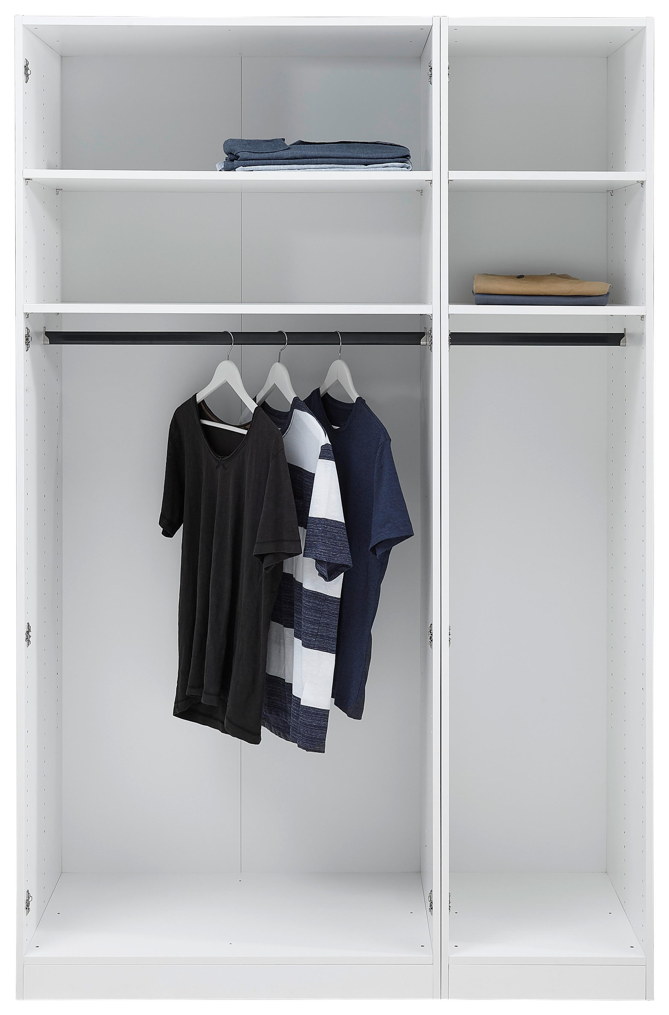 Offener Kleiderschrank 136,7 cm Unit Weiß - Weiß, MODERN, Holzwerkstoff (136,7/210/56,5cm) - Ondega