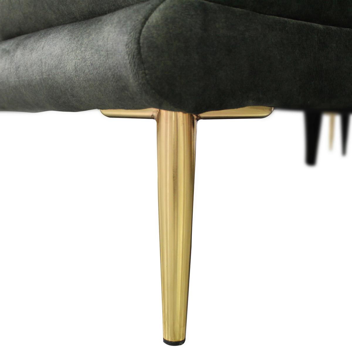 Ecksofa Whisper Grün S: 196x264 cm - Goldfarben/Grün, Design, Textil (196/264cm) - MID.YOU