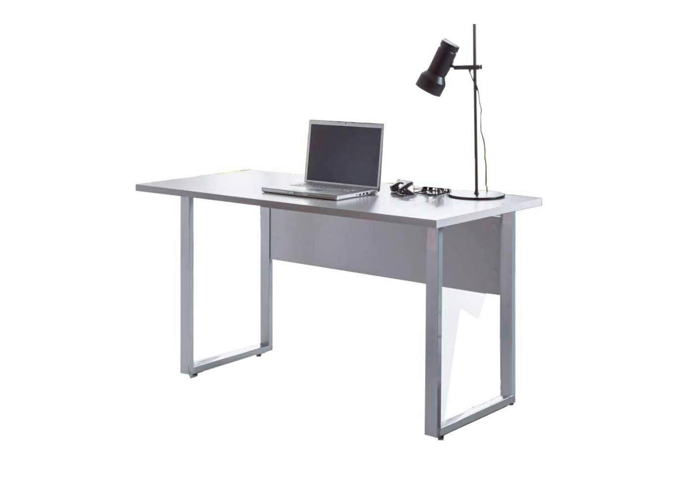Schreibtisch Office Edition Grau L: 138cm - Silberfarben/Grau, MODERN, Holzwerkstoff/Metall (138/74/67cm) - MID.YOU