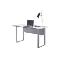 Schreibtisch Office Edition Grau L: 138cm - Silberfarben/Grau, MODERN, Holzwerkstoff/Metall (138/74/67cm) - MID.YOU