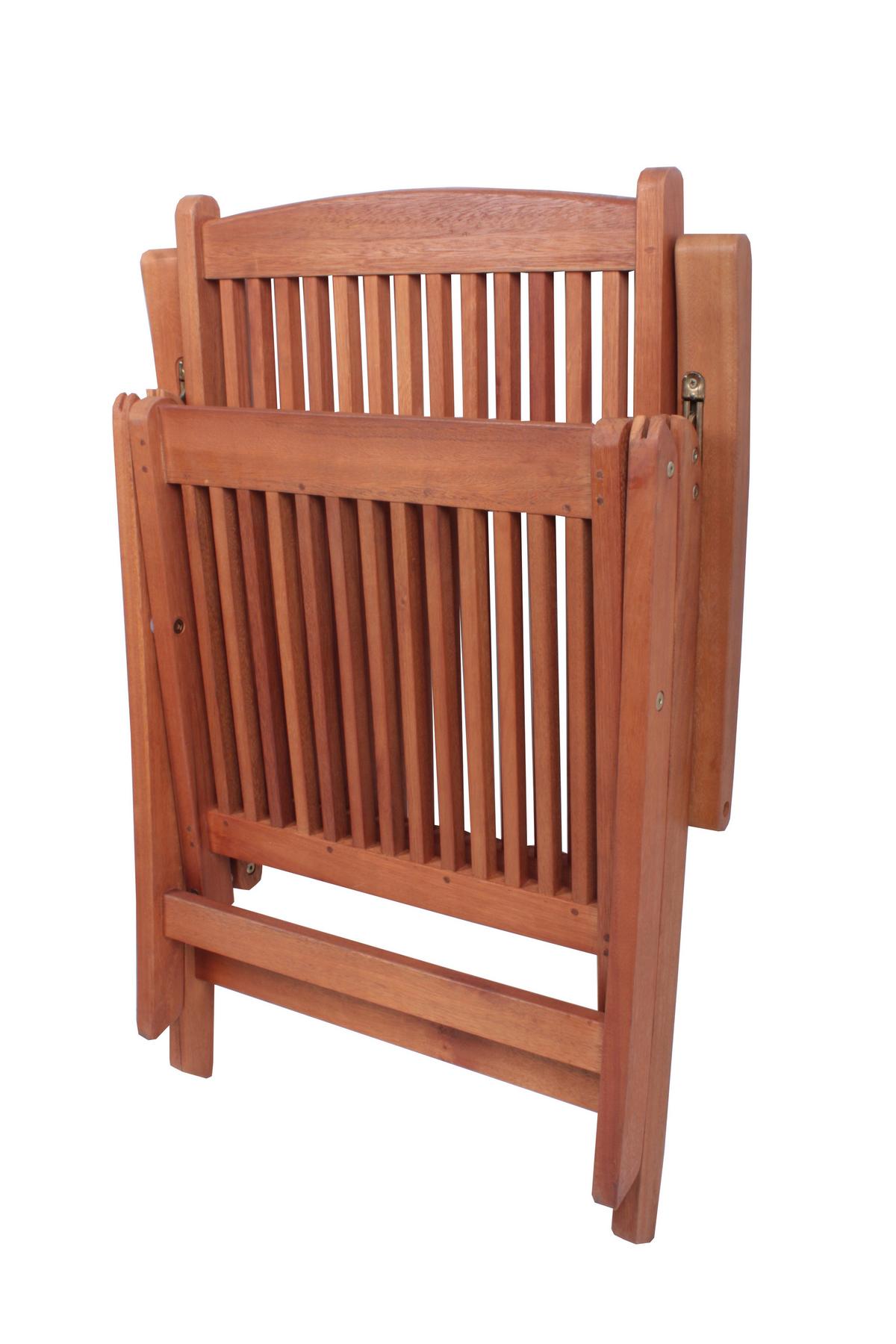 Gartenstuhl Stapelbar/klappbar Stockholm Eukalyptusholz - Eukalyptusholzfarben, Basics, Holz (58/110/65cm) - Gardenson