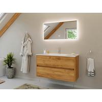 BADEZIMMER Limes, Eichefarben B: 100 cm - Eichefarben/Goldfarben, Basics, Keramik/Holzwerkstoff (100cm) - MID.YOU