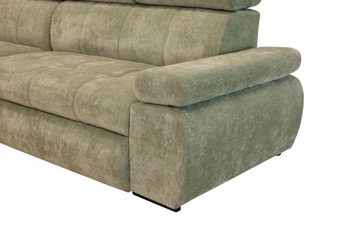 Rohová sedačka VEGAS, levá, šalvějově zelená žinylka - černá/šalvějově zelená, Design, dřevo/textil (173/294cm)