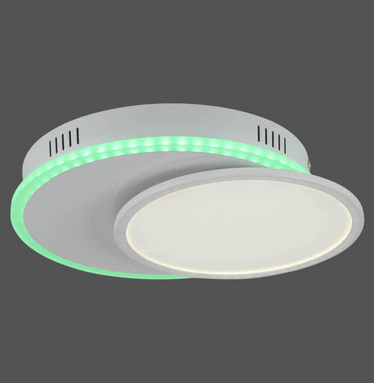 LED-Deckenleuchte Arenda L: 45 cm dimmbar mit Farbwechsler - Weiß, Design, Kunststoff/Metall (45/33/7,5cm)
