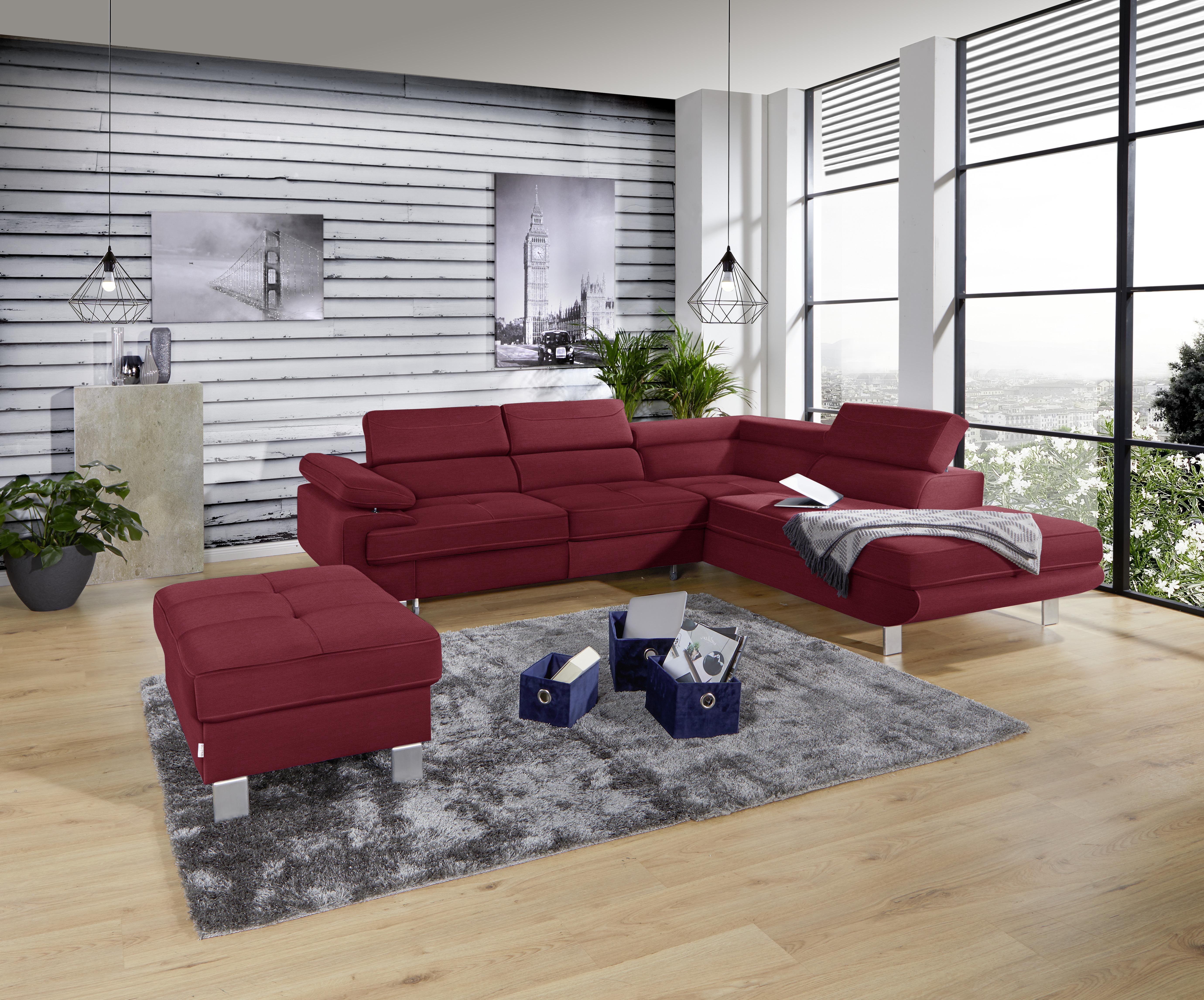 Sarokkanapé Savona - Piros, modern, Textil (280/230cm) - Ondega
