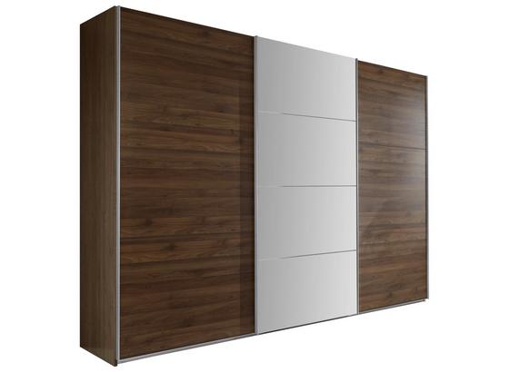 Schwebetürenschrank Ernie 270 cm Nussbaum Dekor - Nussbaumfarben, MODERN, Glas/Holzwerkstoff (270/210/65cm) Schwebetürenschrank Ernie 270 cm Nussbaum Dekor - Nussbaumfarben, MODERN, Glas/Holzwerkstoff (270/210/65cm)