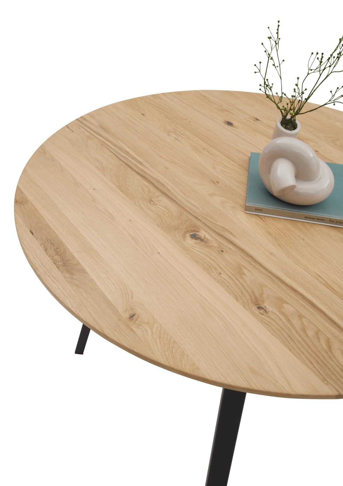 Esstisch Nils - Eichefarben/Schwarz, MODERN, Holz/Metall (110/110/75cm) - MID.YOU